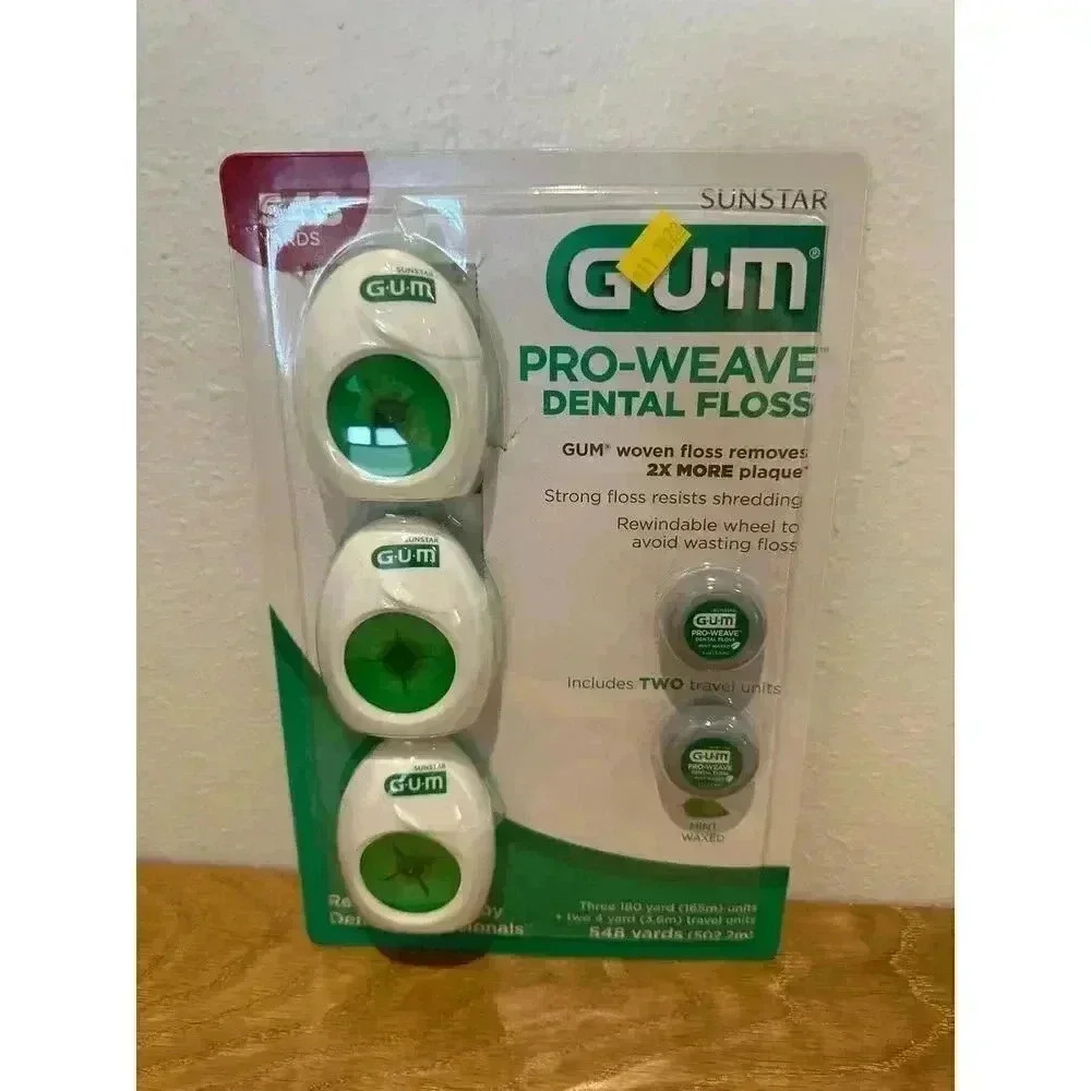 Sunstar GUM Pro-Weave Woven Dental Floss, 3 Count + 2 Travel Units